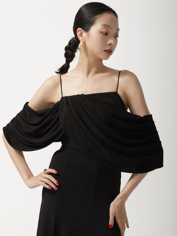 Multi-Way Draped Standard Practice Bodysuit with Gift Gloves