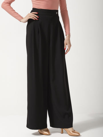 Black Detachable Sash & Cuff Pants