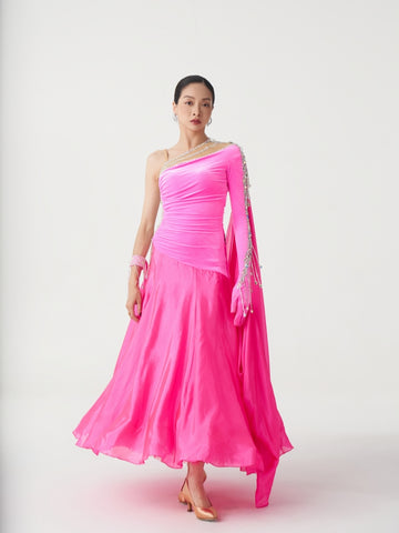 Luxury Made-to-Measure Hot Pink Ballroom Competition Dress