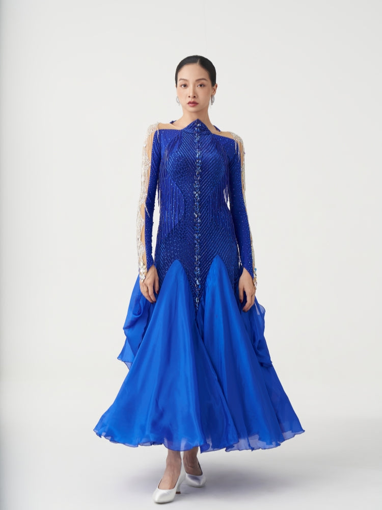Luxury Made-to-Measure Royal Blue Ballroom Competition Dress