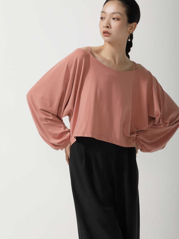 Elegant Nude Pink Loose-Fit Top