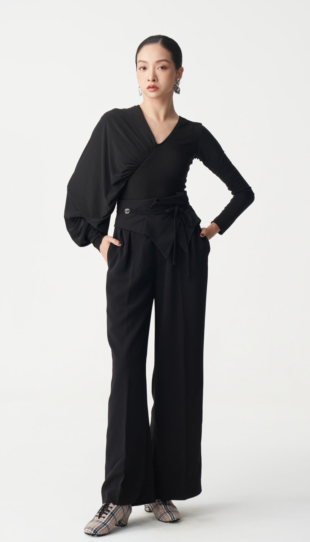 Tie-Waist High Waist Ballroom Pants