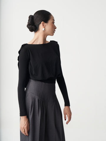 Draped Back Ballroom Dance Bodysuit