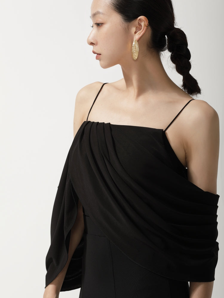 Multi-Way Draped Standard Practice Bodysuit with Gift Gloves