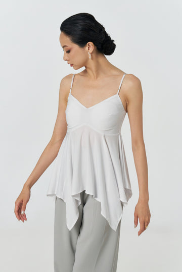 White Adjustable Strap Built-In Bra Standard Practice Camisole