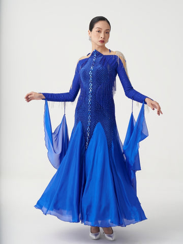 Luxury Made-to-Measure Royal Blue Ballroom Competition Dress