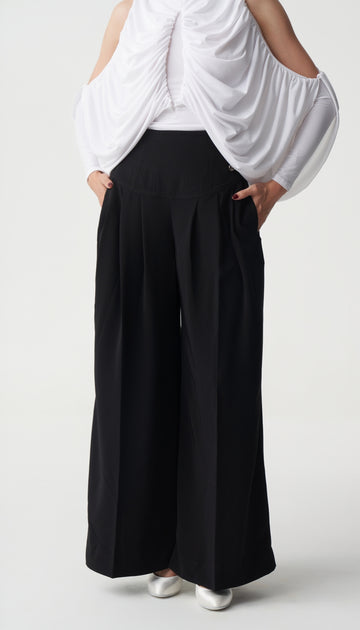 High Waist Pleated Ballroom Dance Pants