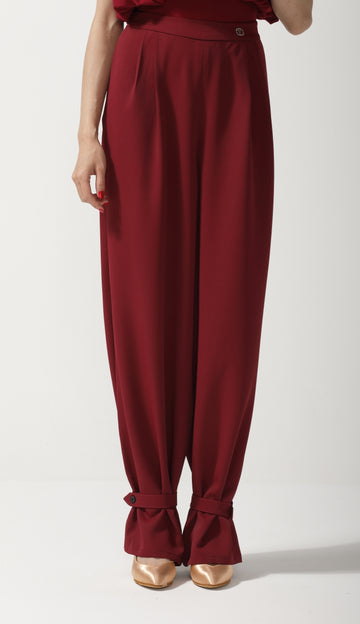 Red Detachable Sash & Cuff Pants
